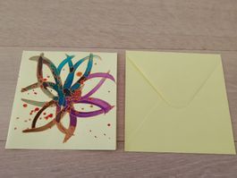 Handgemachte Bei mir Karte mit Umschlag - 15 cm X 15 cm.