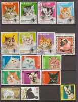 Lot de timbres thématique chats occasion bon état