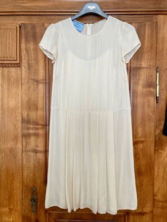 Orig. PRADA Seidenkleid Gr. 34 (IT 38), Farbe Champagne