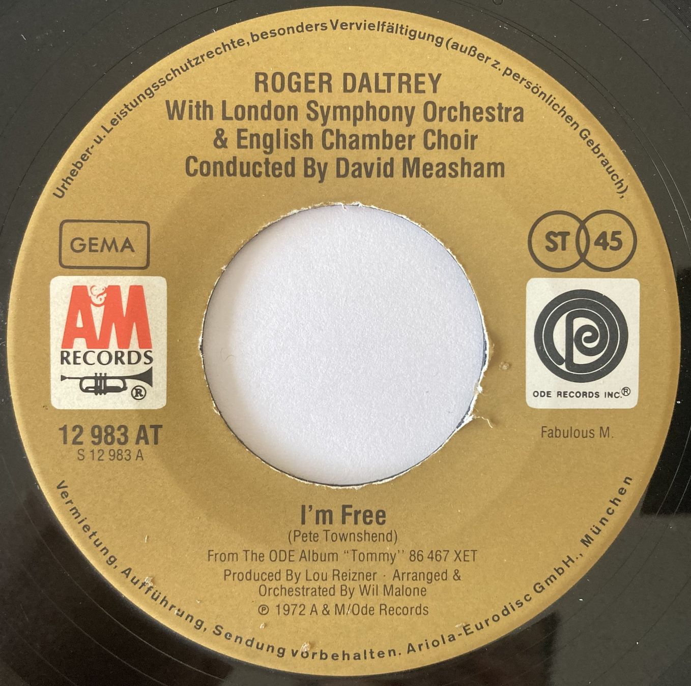 Vinyles: ROGER DALTREY - I'M FREE – D'occasion à Bottens par hotter-than-hell 2