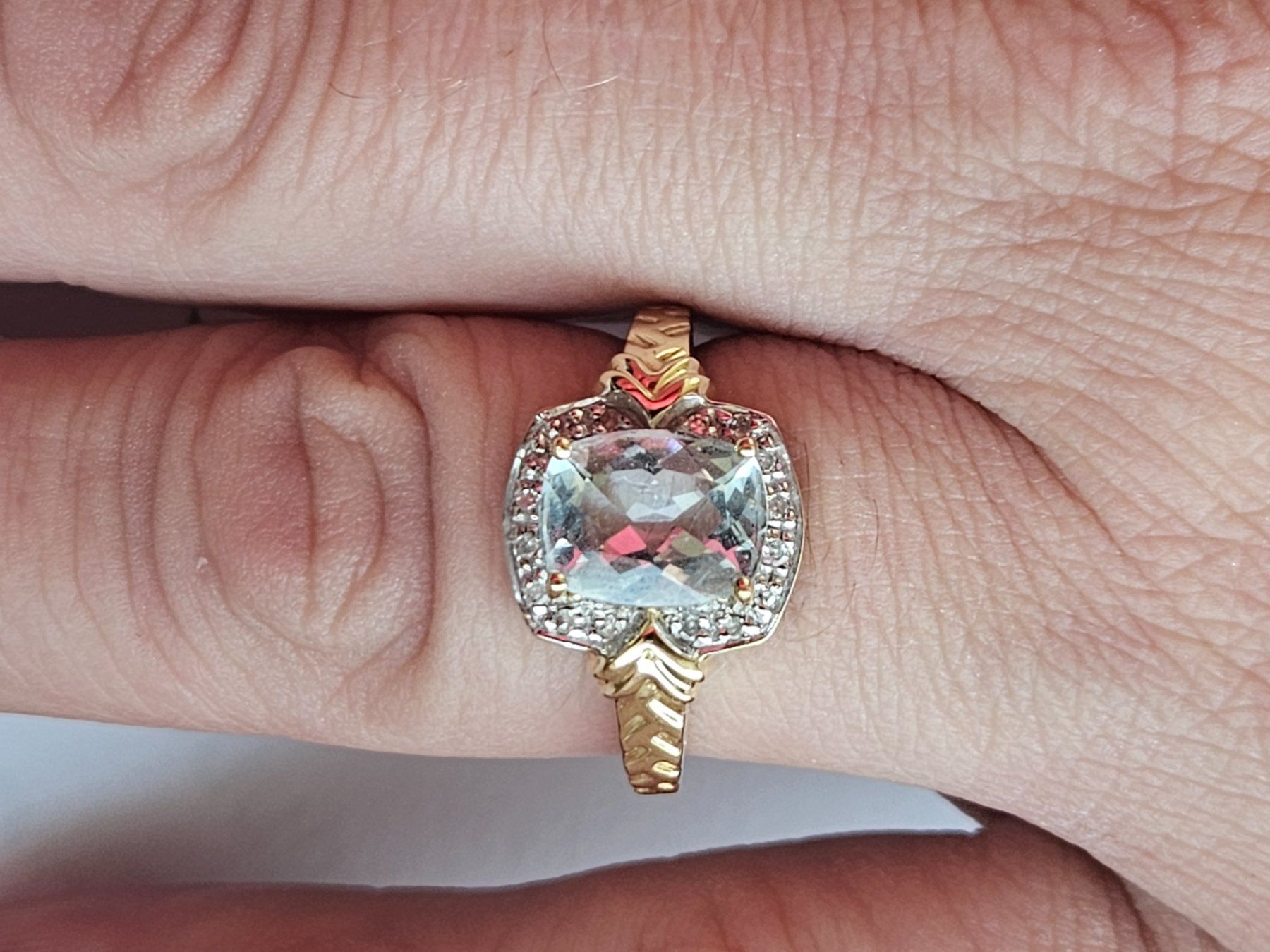 Anelli: 585 Gold Ring Aquamarin & Diamanten – Usato da Binningen venduto da lieblingsstyle 9