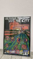 Poster Hundertwasser Use Public Transport gerahmt