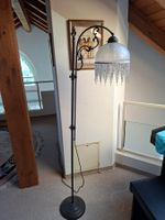 Stehlampe mit Glasfransen, Vintage ca 30 Jahre