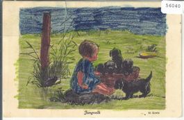 M. Goetz - Jungvolk - von Hand ausgemalt