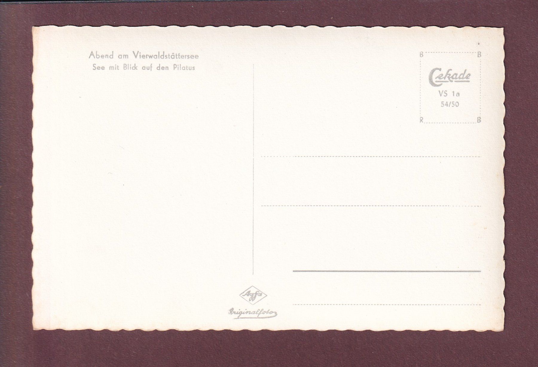 Cartoline postali: Abend am VIERWALDSTÄTTERSEE – Usato da Pully venduto da nicecards 1