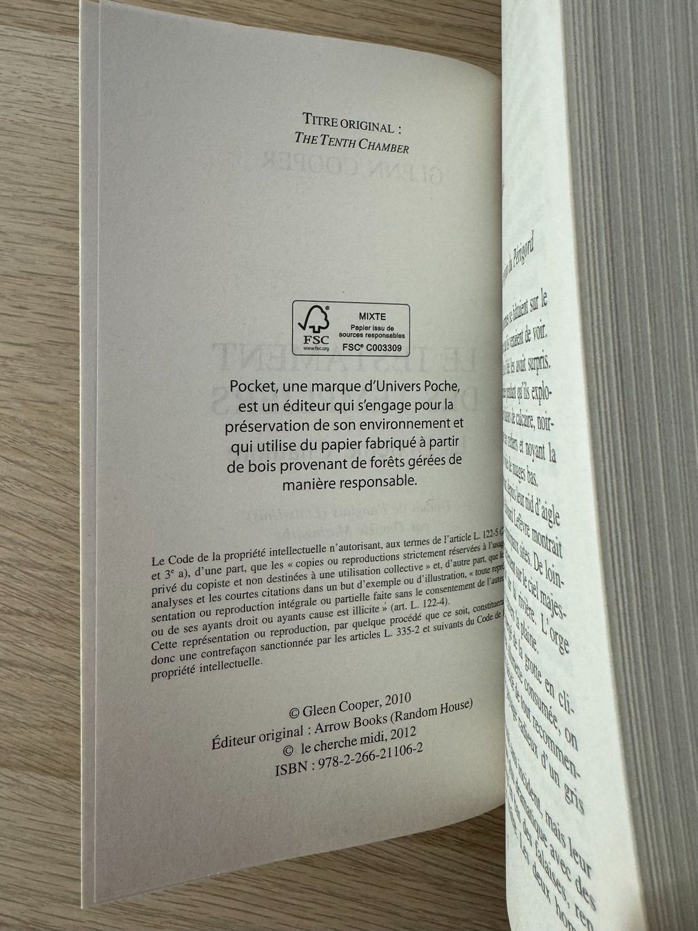 Libri: " Le Testament des Templiers " de Glenn Cooper – Usato da Genève venduto da Reveur 6