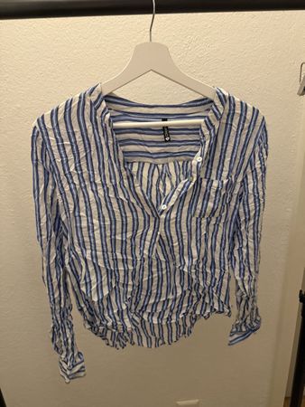 Damen Bluse Chicoree gestreift blau weiss Grösse S