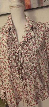 Romantische Bluse aus Baumwolle mit Blumenmuster, gr.L
