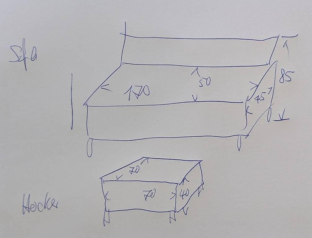 Divani: Hochwertiges Ponsel Sofa mit passendem Hocker. – Usato da Langnau am Albis venduto da theeschners 5