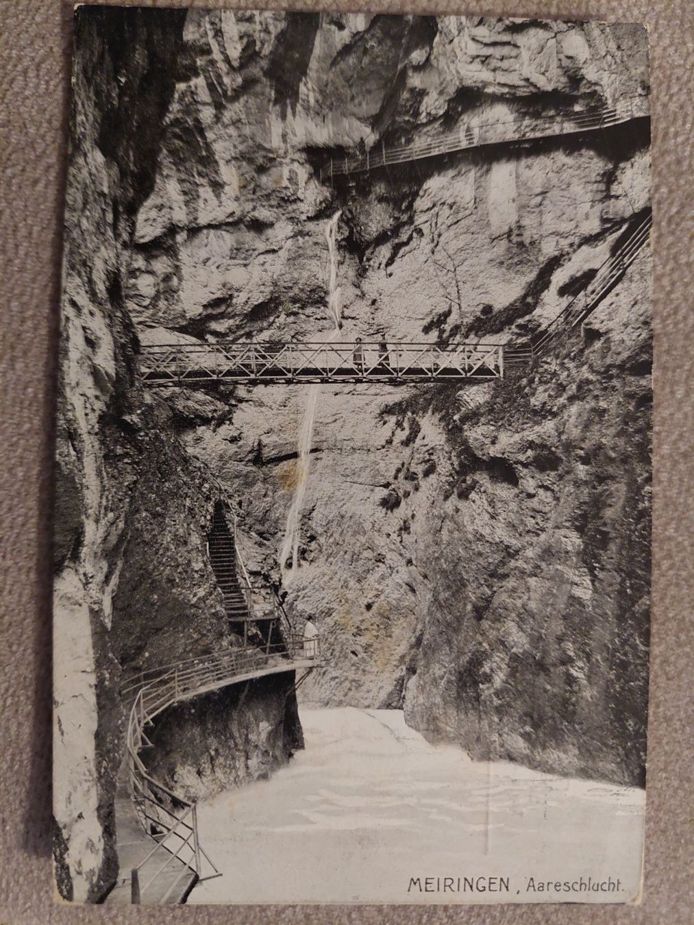 Ansichtskarten: Ansichtskarte Meiringen Aareschlucht von 1906 – Gebraucht aus Elsau von isidobrany09