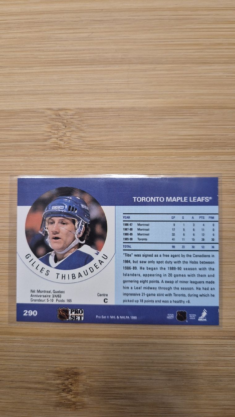 NHL Carte collezionabili: NHL Gilles Thibaudeau Toronto Maple Leafs – Usato da Bellach venduto da paedu-1980 1