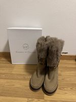 Karma of Charme Damen Lederstiefel mit Fell