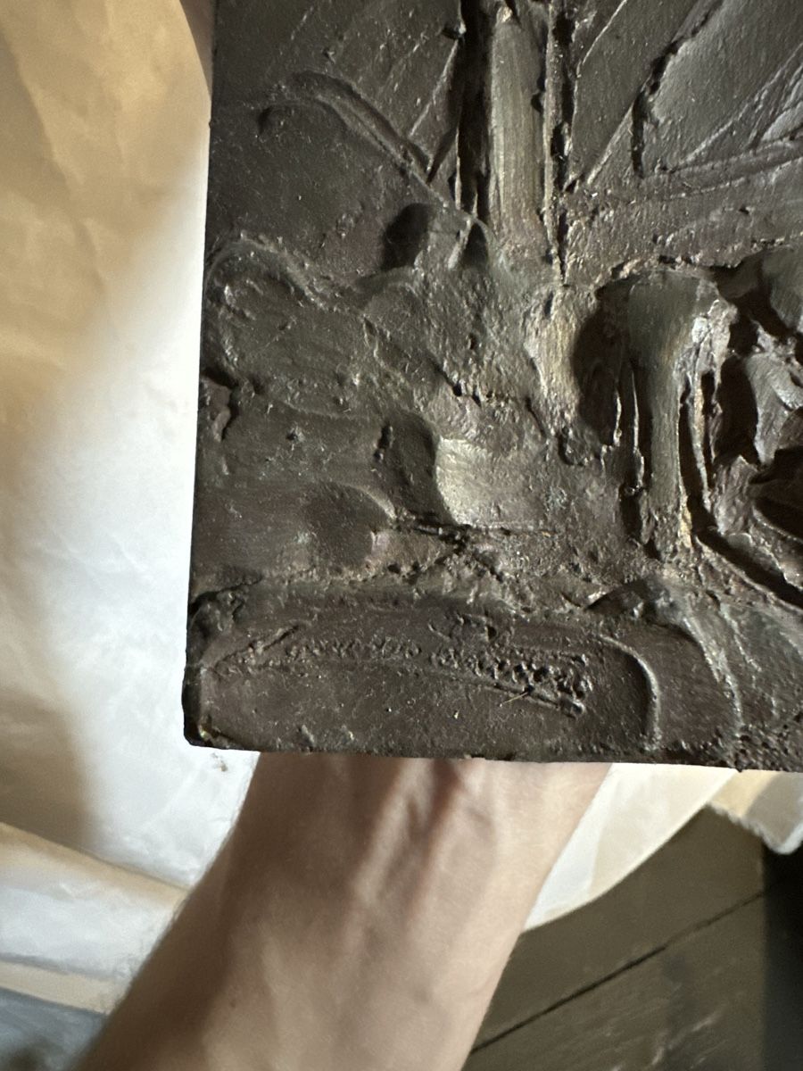 Sculture & Statue: Bas relief bronze, crucifixion passion – Usato da Genève venduto da GenevasWunderkammer 2