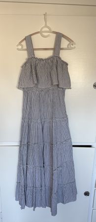 Karen Millen Maxikleid Baumwolle Perlen Gr. 38