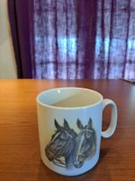 Vintage Tasse mit Pferdemotiv, Rösler-Tettau-Bavaria