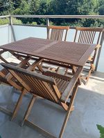 Gartentisch mit 4 sehr schönen Stühlen, FSC Holz