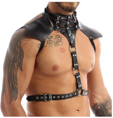 NEUES Herren Harness Kunstleder schwarz Gr. XS/S - 222221