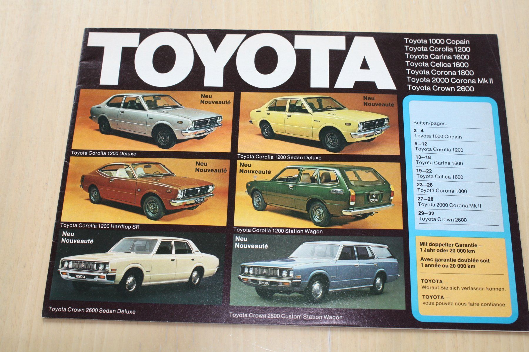 Toyota Documenti: Toyota CH-Prospekt 1975 – Usato da Wikon venduto da erwin400