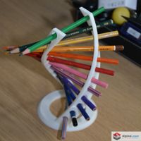 DNA Helix Pen Holder 3D Printed Desk Organizer White
