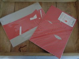 Selbstklebe Stoff Resten rot-weiss Polka dot - 809052