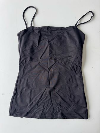stretchy tight black spaghetti top