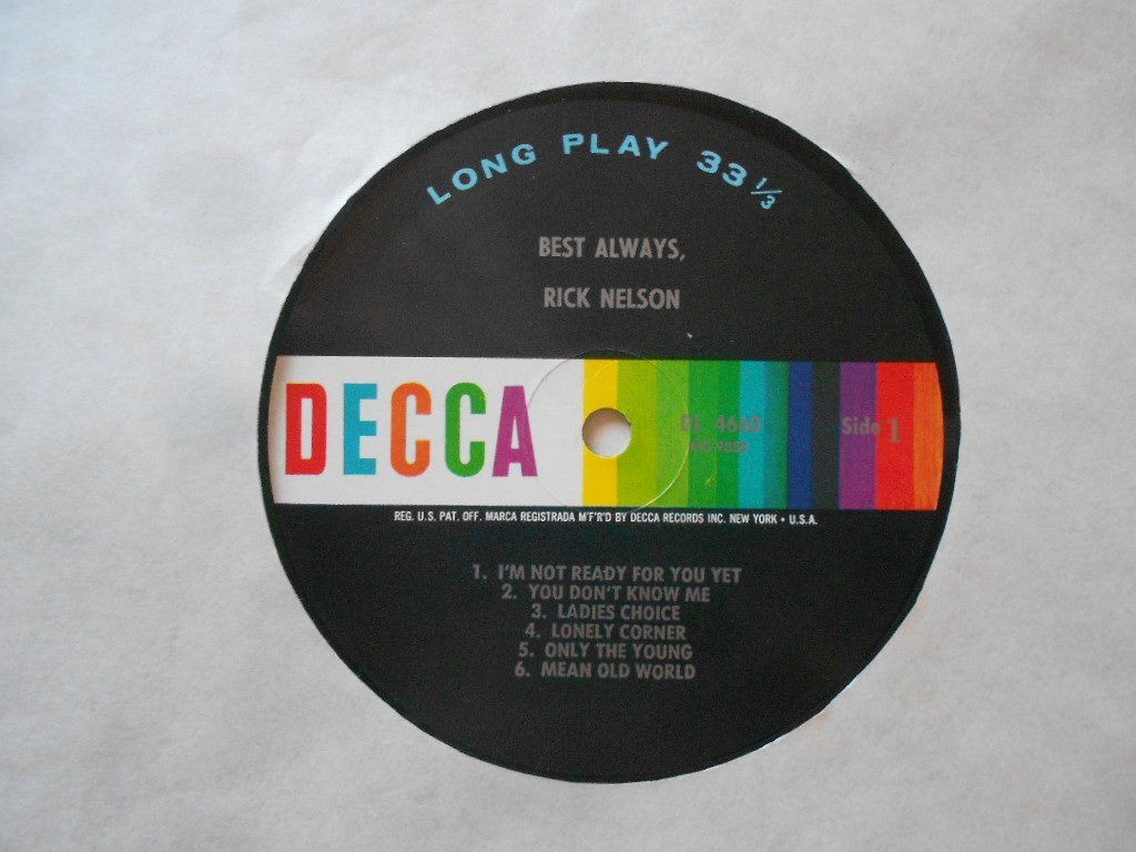 Dischi in vinile: RICK NELSON  -  BEST ALWAYS – Usato da Bex venduto da Giorgiob 3