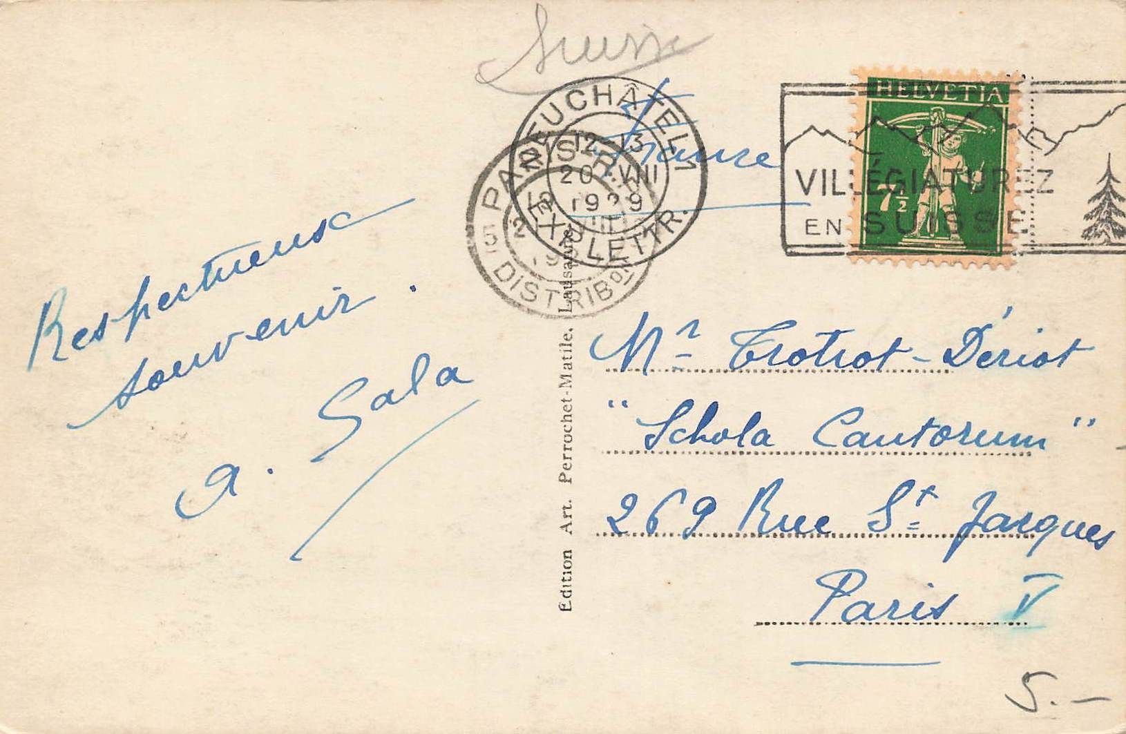 Cartes postales: Neuchatel conservatore de musique – D'occasion à Biasca par Blenio71 1