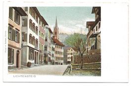 Lichtensteig (SG) Toggenburg - Altstadt mit Kirche - um 1900