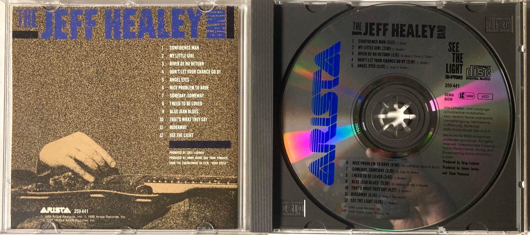 CD: THE JEFF HEALEY BAND - SEE THE LIGHT – Usato da Poliez-Pittet venduto da Newtown-Records 2