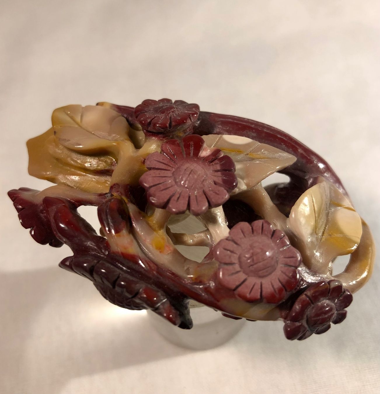 Anhänger: Pendentif jade sculpté main, oiseau fleurs, Chine, neu – Gebraucht aus Genève von DELIRBEADS 4