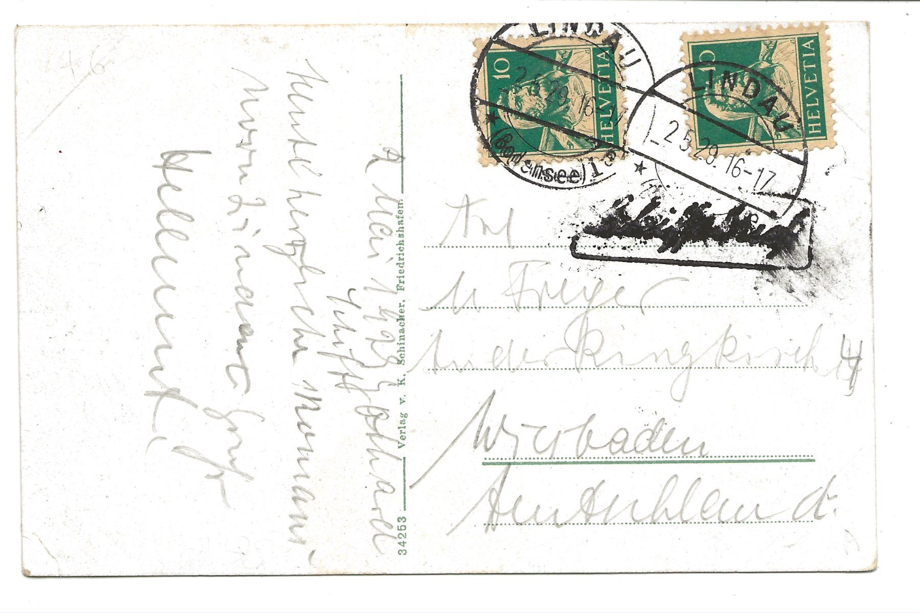Cartoline postali: Bodensee - Dampfschiff St. Gallen - Stempel Lindau 1929 – Usato da Engelburg venduto da Cartophil 1