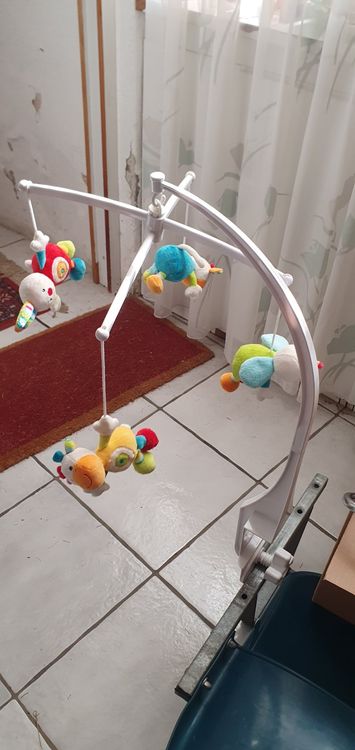 Supporto Giostrina Per Lettino AolKee - In Legno Bianco Con Campanelle - Foto 9