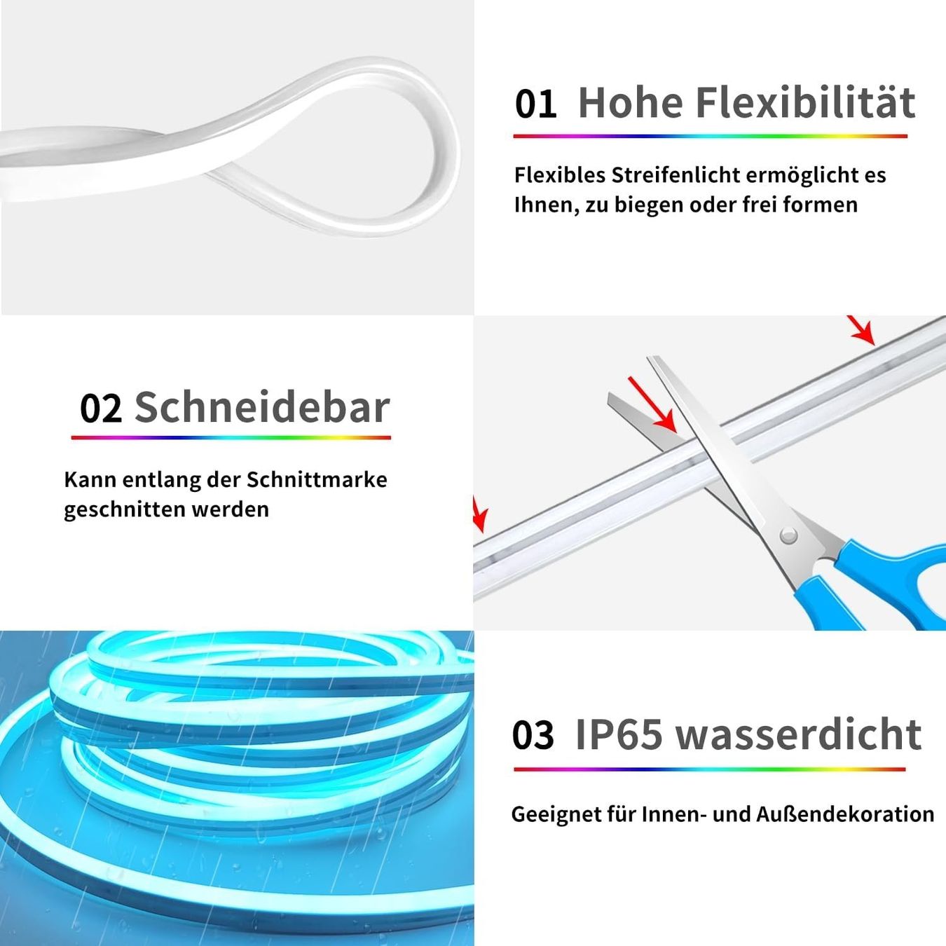 Lichterketten & Leisten: 10m LED Neon Strip RGB IP65 – Neu und originalverpackt aus Nuglar von SmartLiving24 6