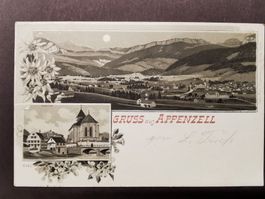 Litho   Ansichtskarte  Appenzell  1900  Mehrbildkarte  AK