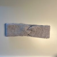 Kinder-Stirnband handgestrickt Grau 23x6.5cm NEU