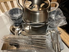 Fondue-Set Edelstahl mit Zubehör