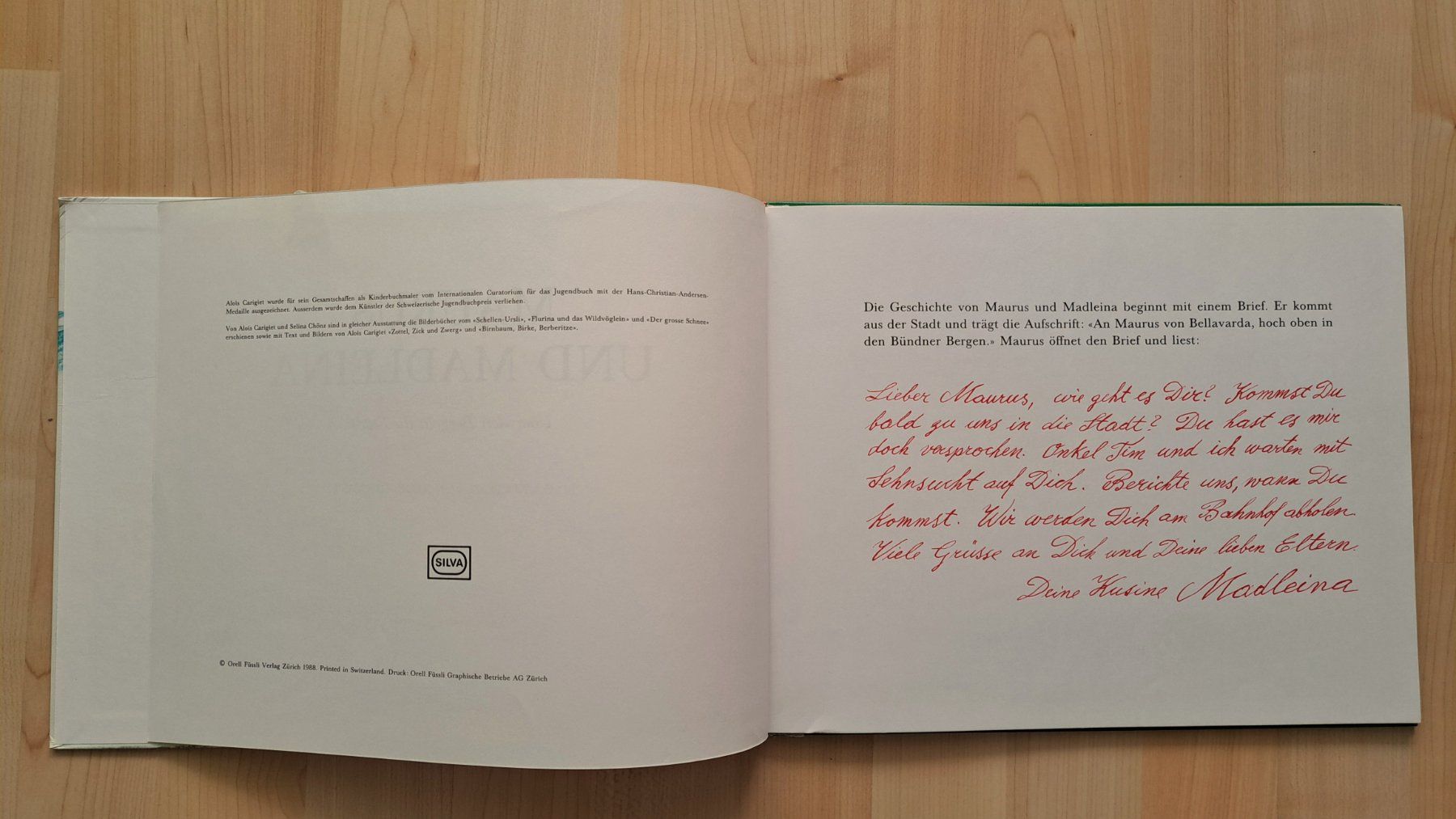 Libri: "Maurus und Madleina"  - 1988 – Usato da Affoltern am Albis venduto da saminou01 2