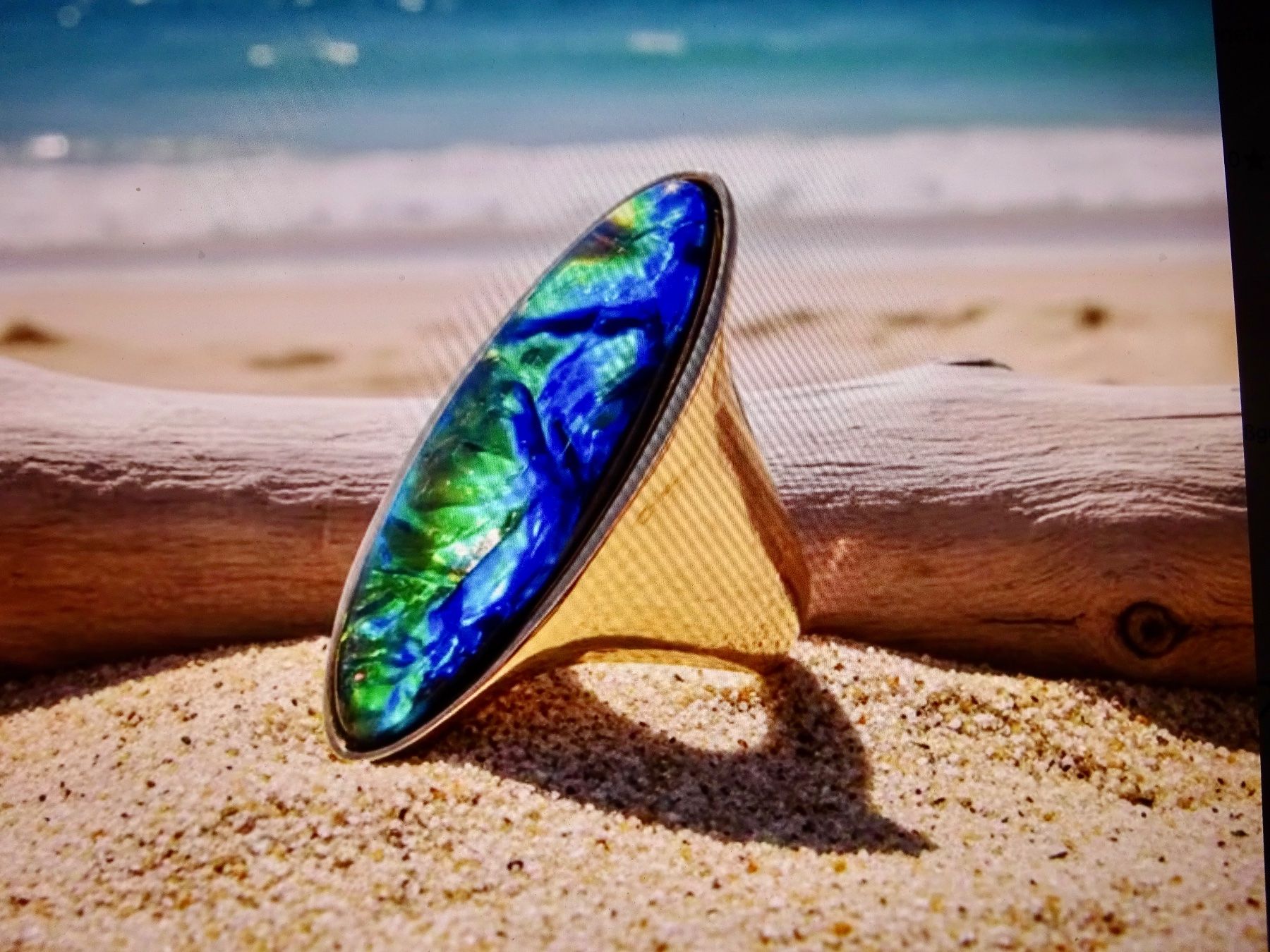 Ringe: Neuer Modisch auffälliger Ring mit Synthetischem Opal ! – Neu und originalverpackt aus Kaltbrunn von Wigwam7