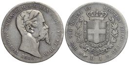 Italien, 1 Lira 1856, Torino