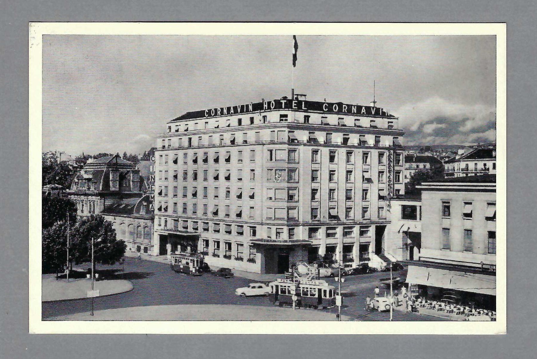 Cartoline postali: 1952, GENÈVE, HOTEL CORNAVIN – Usato da Pura venduto da ulisse1957