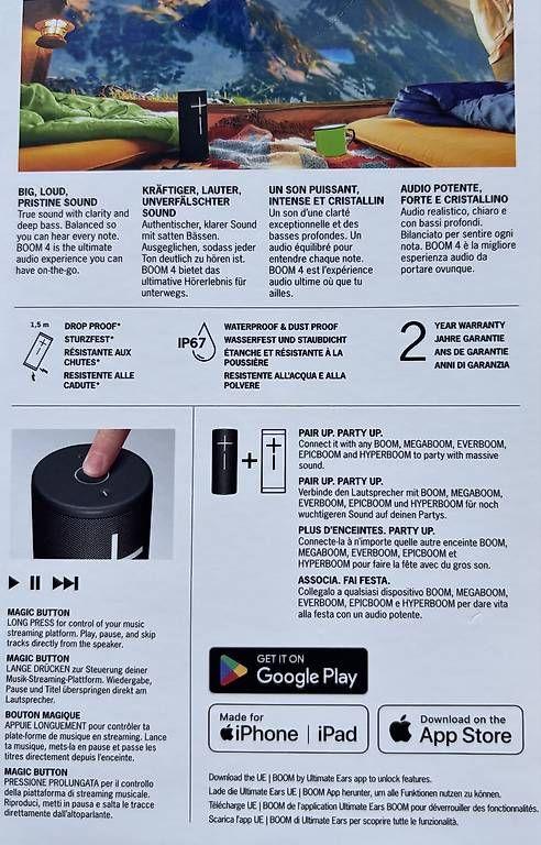 Ultimate Ears Casse acustiche: Ultimate Ears Boom 4, neu – Nuovo e nell'imballaggio originale da Dozwil venduto da Legeh 2