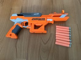 Nerf AccuStrike FalconFire Blaster with 8 darts, used