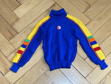 Vintage 70s Winter Turtleneck Sweatshirt Kids Sz 140 New