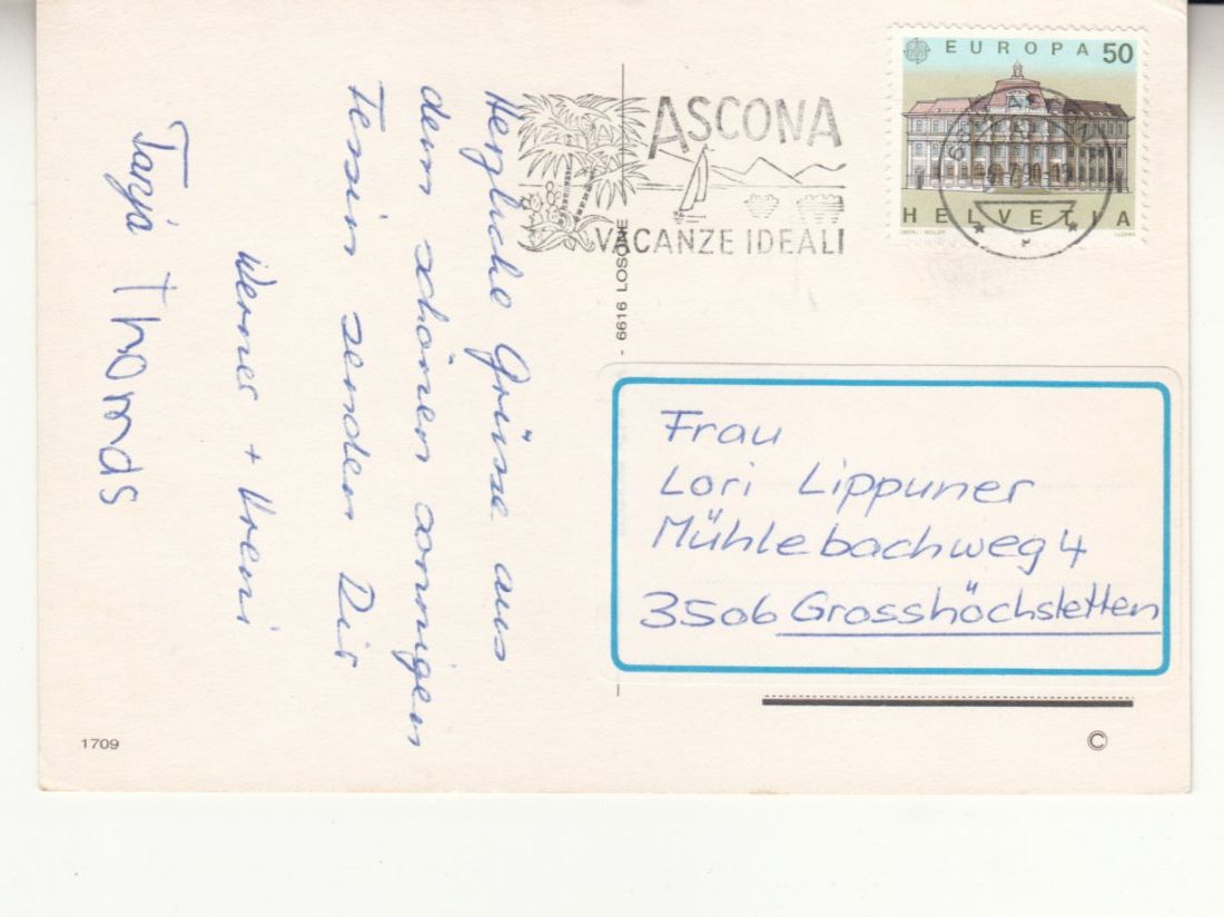 Cartoline postali: Ascona 1990 – Usato da Bürglen TG venduto da StampGraf 1