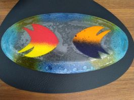 Glasschale mit Malerei