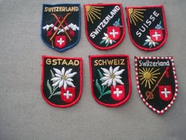 6 Badge - Aufnäher - Souvenir Schweiz