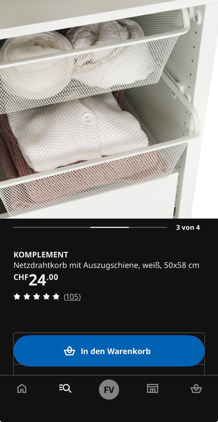Ikea Armadi: 1x Netzdrahtkorb zu Pax (Ikea) – Usato da Wallenwil venduto da wiesnd54 1