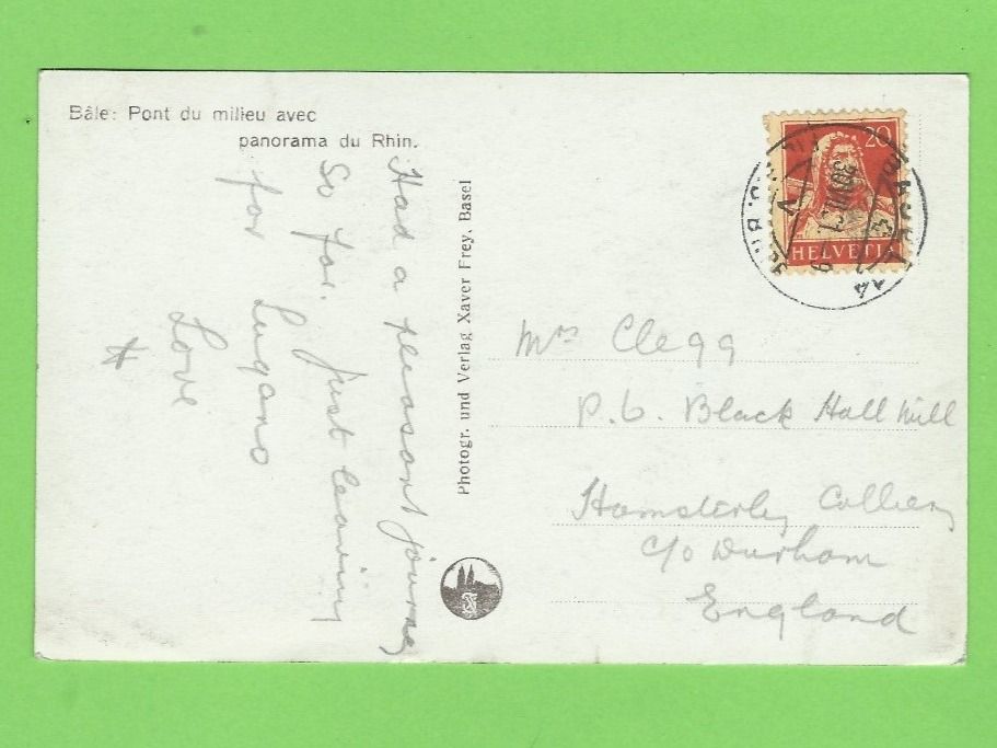 Cartoline postali: Basel, Mittlere Brücke mit Rheinpanorama – Usato da Zürich venduto da t24_de 1