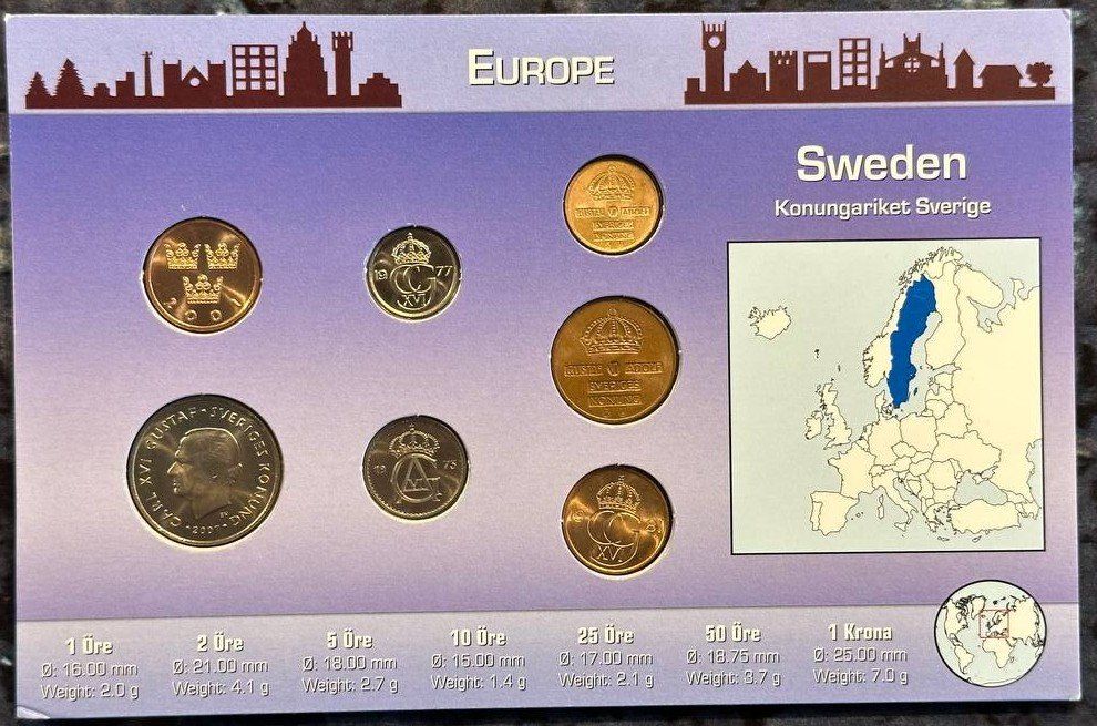 Tutti le monete: Schweden Münzensatz komplett – Nuovo e nell'imballaggio originale da Beringen venduto da Mantafisch1 1