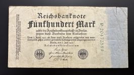 Reichsbanknote 1923 Fünfhundert Mark 